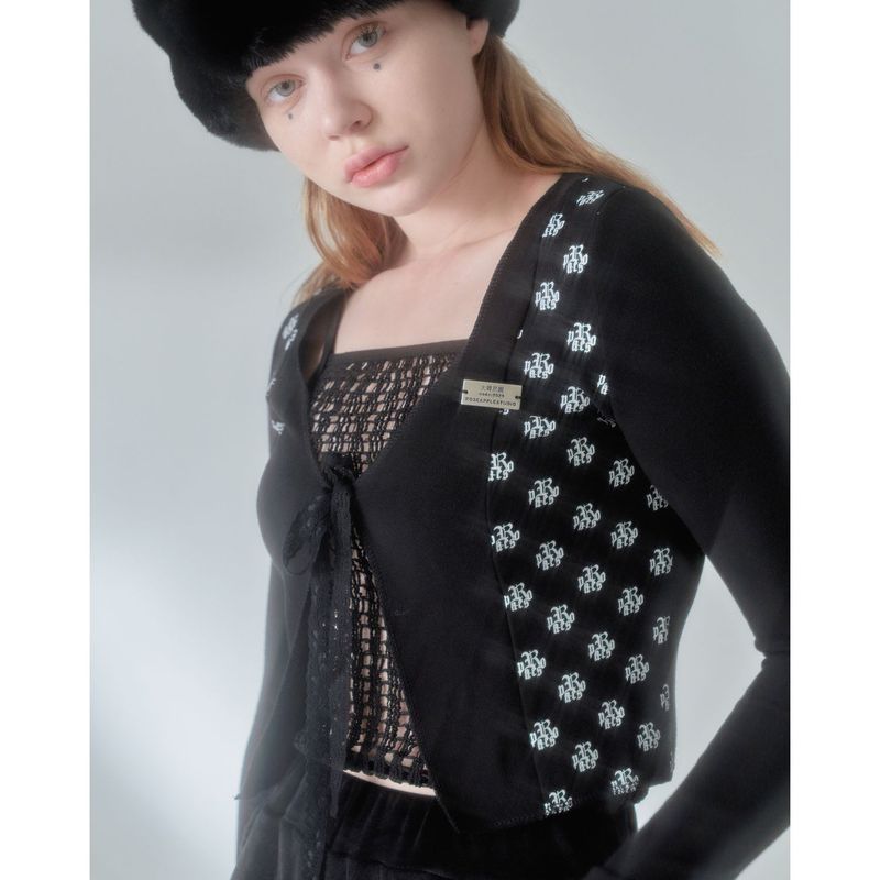 203-LOGO LETTERING PEICE CARDIGAN