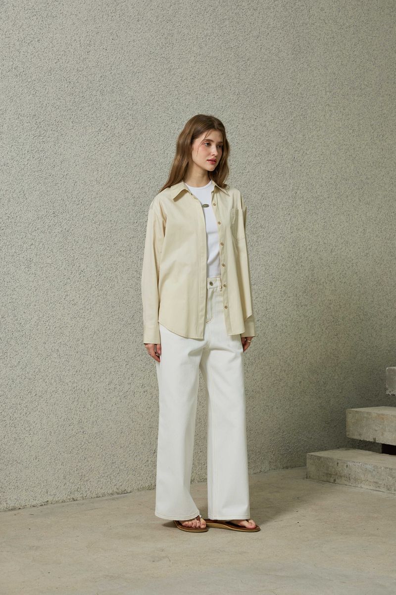 BRIGHT OVERSIZED SHIRT / BEIGE