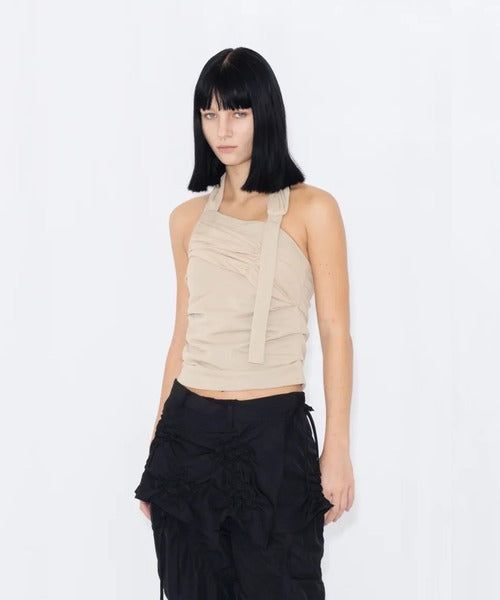 SHEER HALTERNECK TOP