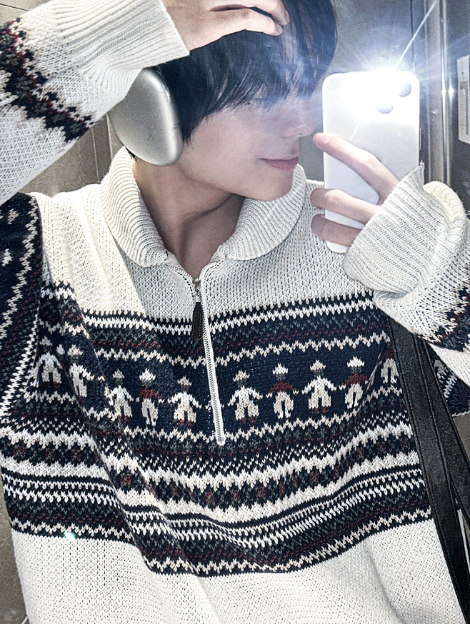 COSYHARU(コシハル)の「Hugo Wool Half-zip Knit(Tops)」