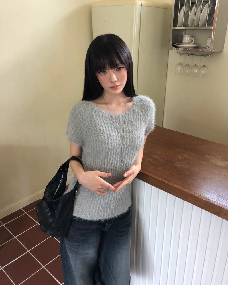 Pue Mohair Cap-Sleeve Knit