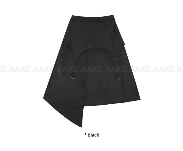 (WOOL) D-RING UNBALANCE SKIRT