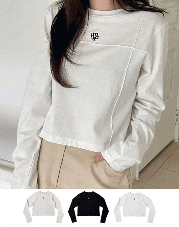 muahmuah（ムアムア）の「ステッチラインクロップTシャツ（トップス）」
