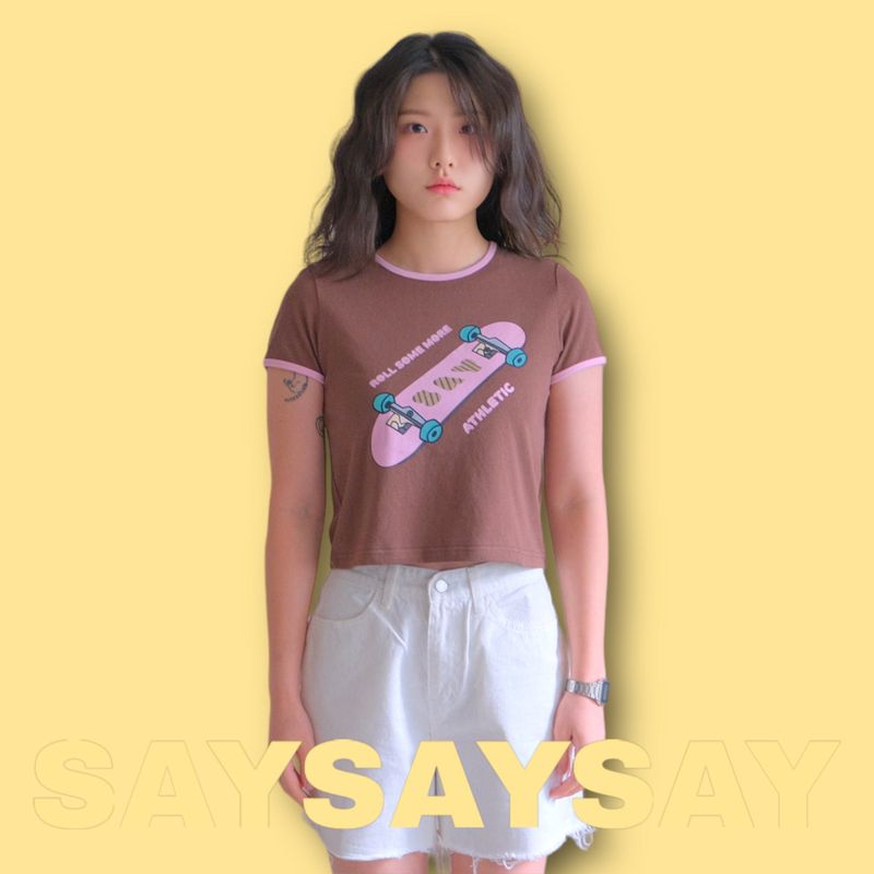 SAYSAYSAY（セイセイセイ）の「(W)Skateboard Ringer Tee（Tops）」