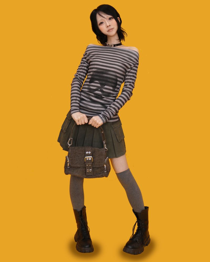 leopard jake buckle cross bag (3color)