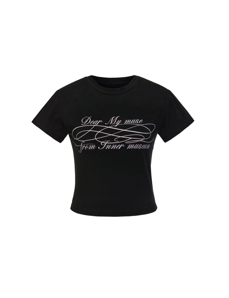 Innermuseum（インナーミュージアム）の「Dear my muse T-shirt (BLACK)（Tops）」