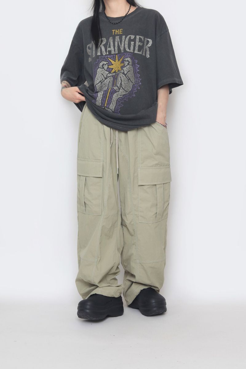 nylon stitch cargo pants