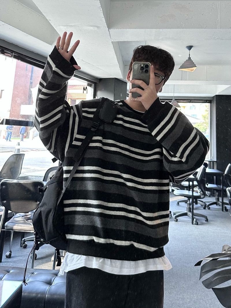 sain peach stripe round mtm