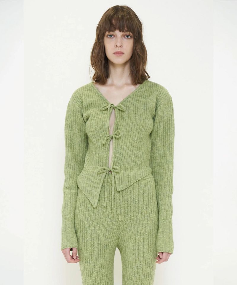 ASYMMETRIC COLOR KNIT CARDIGAN