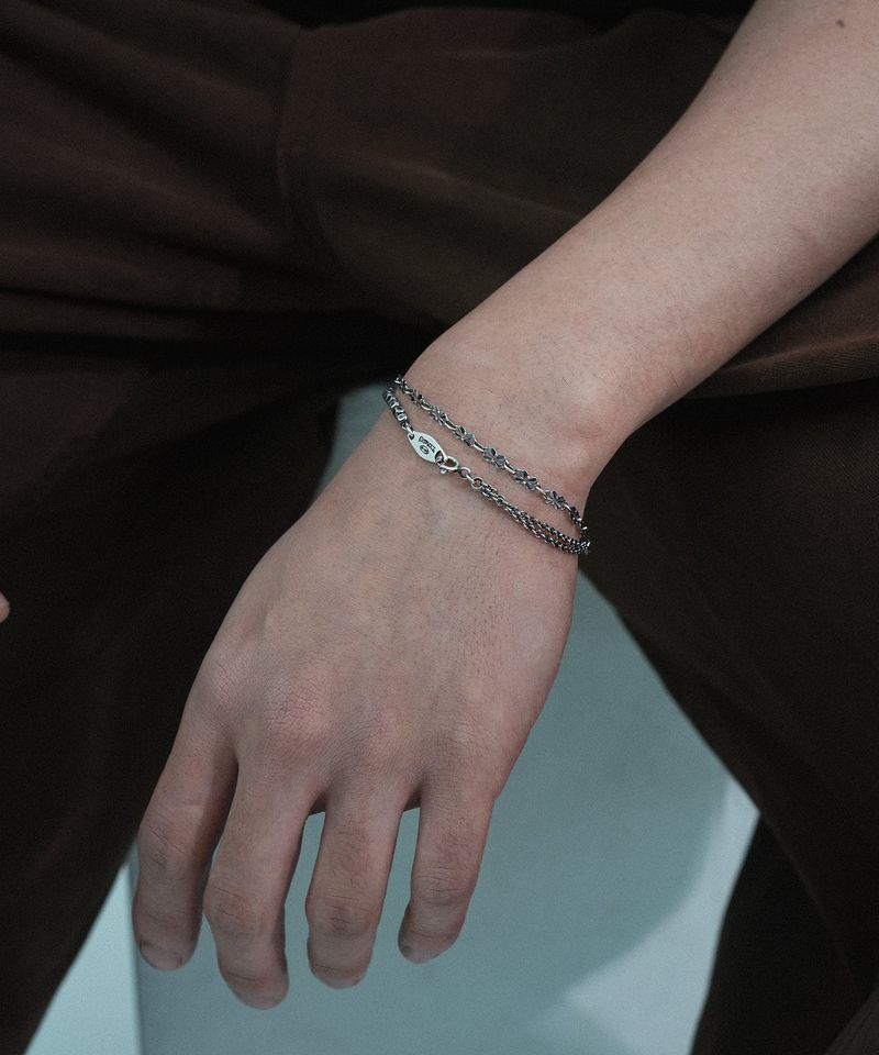 Slim pattern chain bracelet (925 silver)