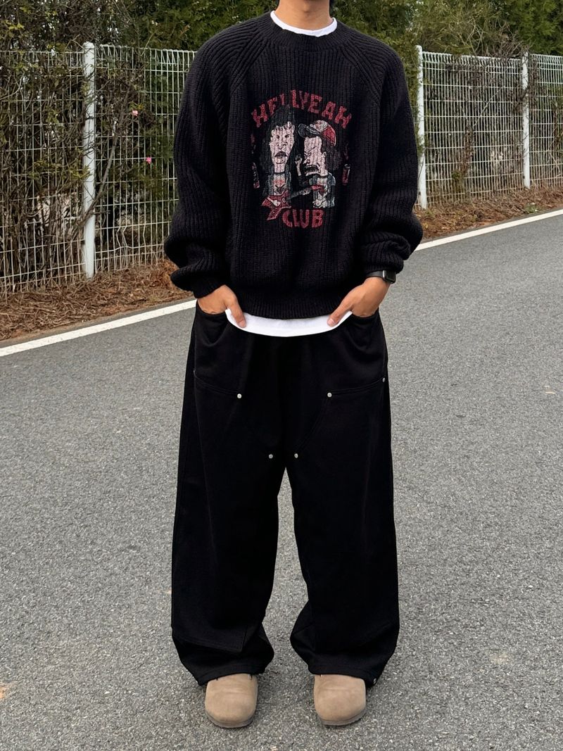 Balloon double knee sweatpants