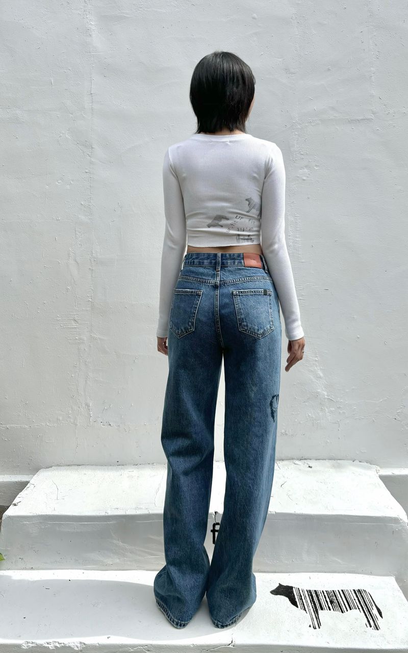 VINTAGE EMBROIDERED DENIM PANTS code 17911