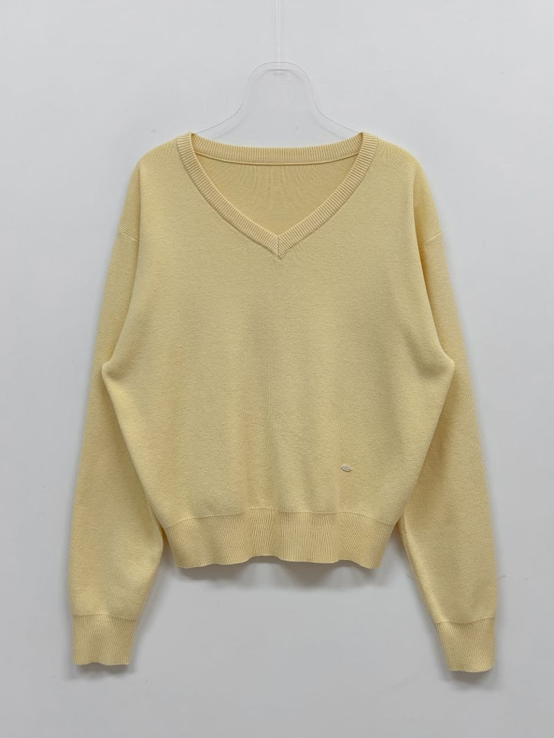 Ad Symbol V-Neck Loose-Fit Knit