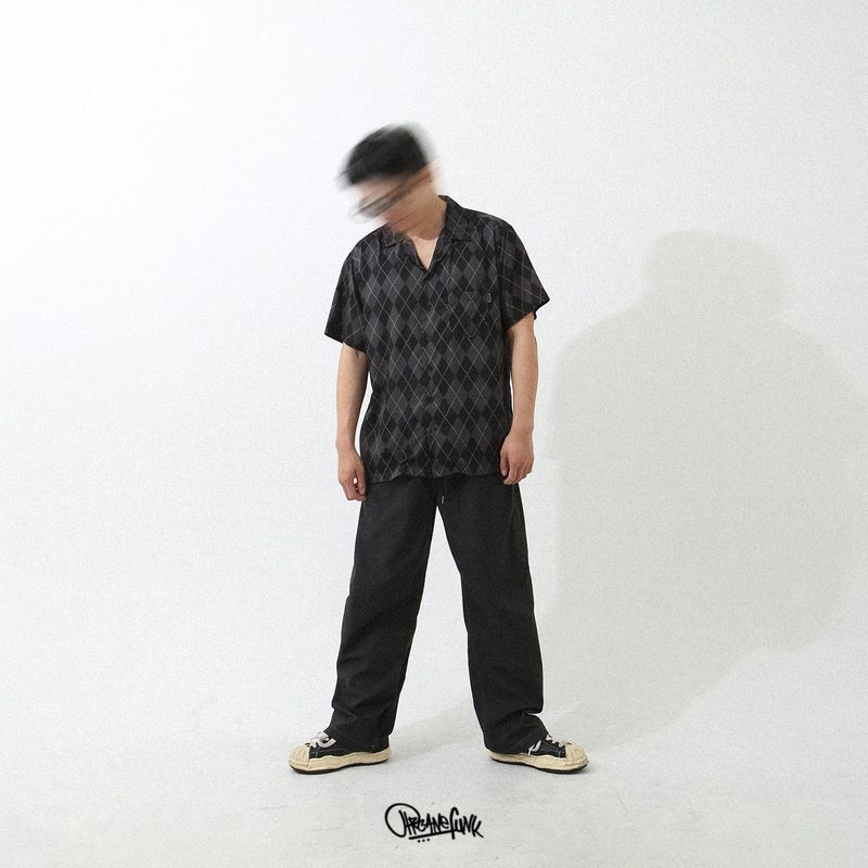 ARGYLE FUNK HALF SHIRTS BLACK