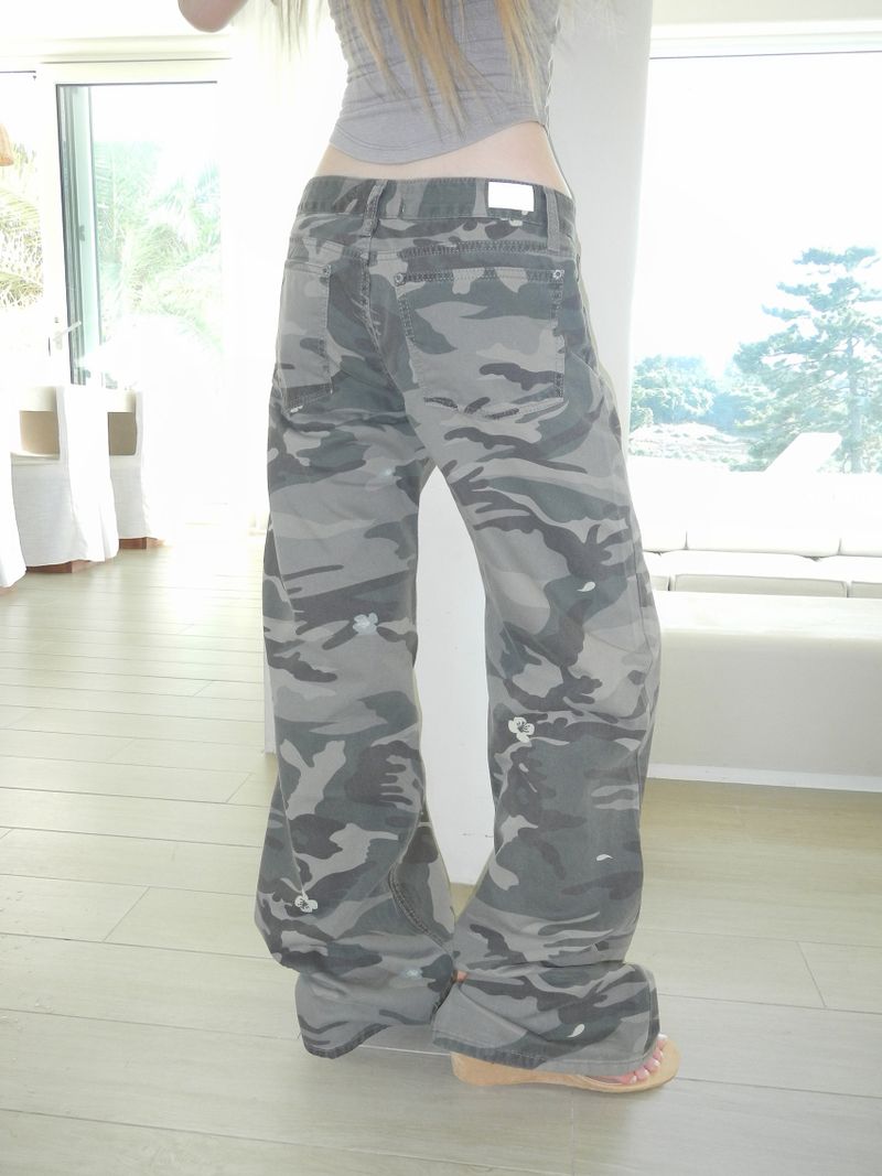 flower camo straight jeans