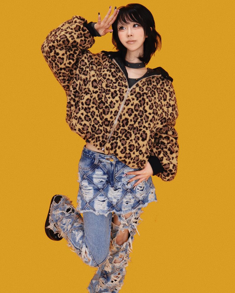 pop leopard hood Jumper (누빔/2color)