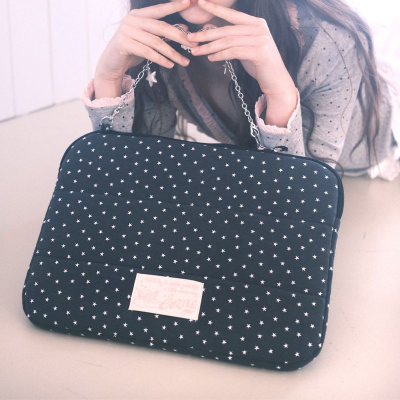 Star Chain Notebook Pouch_cotton black
