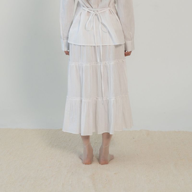 JACQUARD TIERED SKIRT (WHITE)