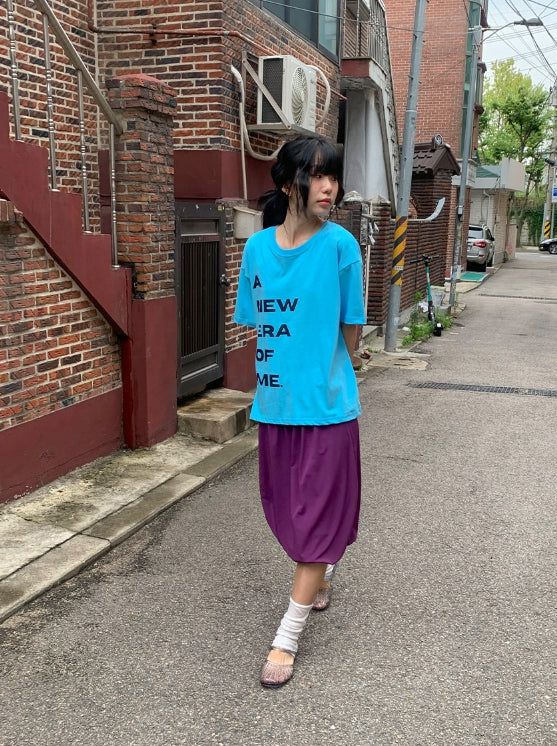 Mafu Balloon Shirring Midi Skirt