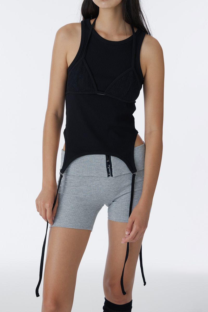 CORSET SHORT LEGGINGS (GRAY)