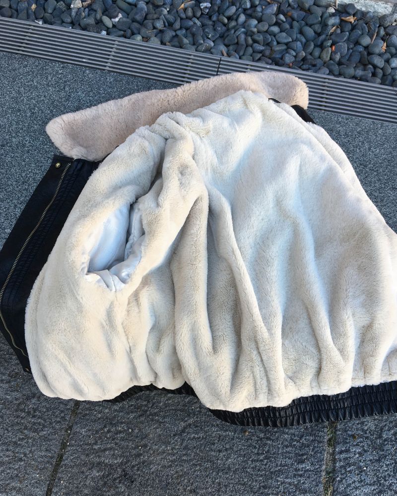 Vintage fur leather jacket