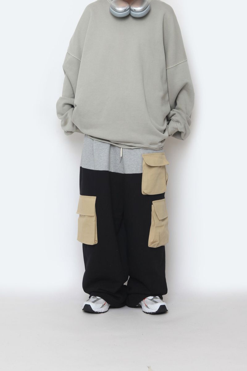 Sweat Coloring String Cargo Pants
