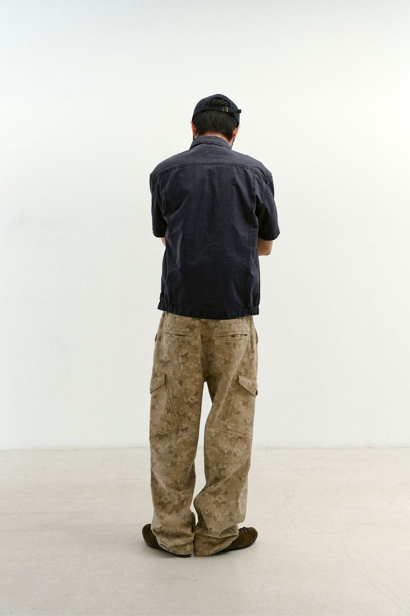 Overlap Pocket Camo Pants (Washed Beige)