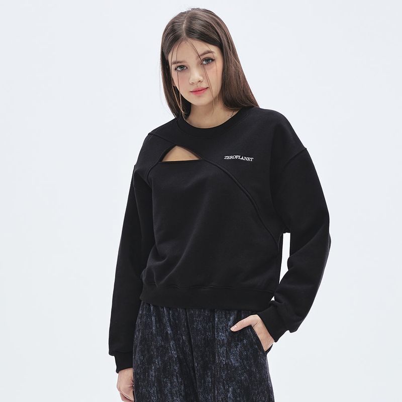 スリットポイントスウェット/Slit Point Sweatshirt [BLACK]
