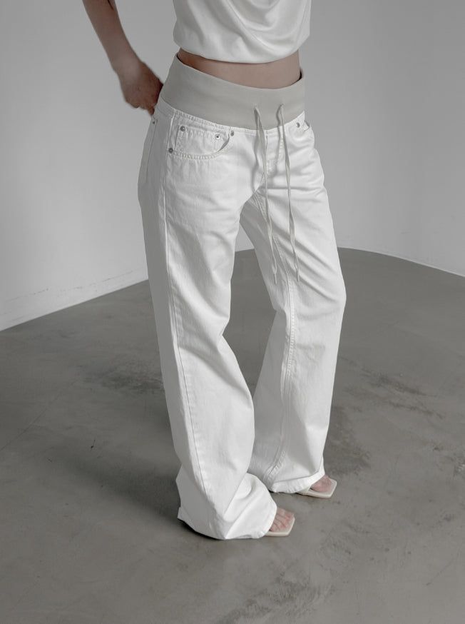 Shibori Straight Cotton Pants