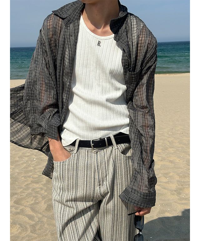LAURANT（ロラン）の「[Unisex] Summer check linen shirts(2color)（Tops）」