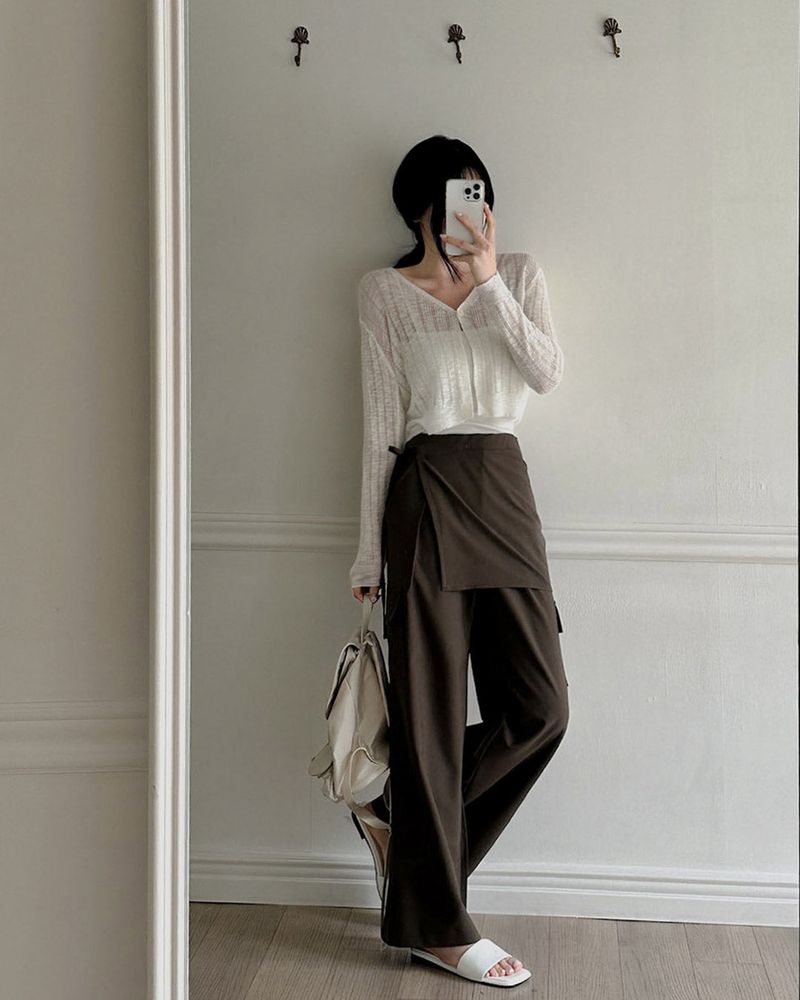 Aron Slacks & Wrap Skirt Set