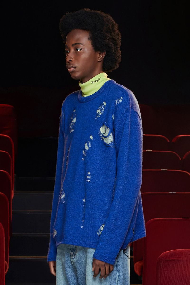 DESTROYED MOHAIR KNIT / BLUE