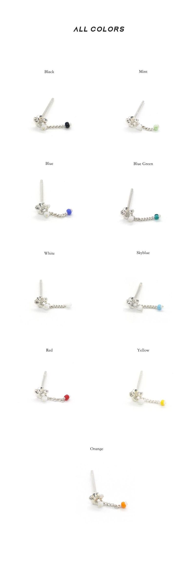 [CCNMADE] Plumeria Silverchain Earring (9color)