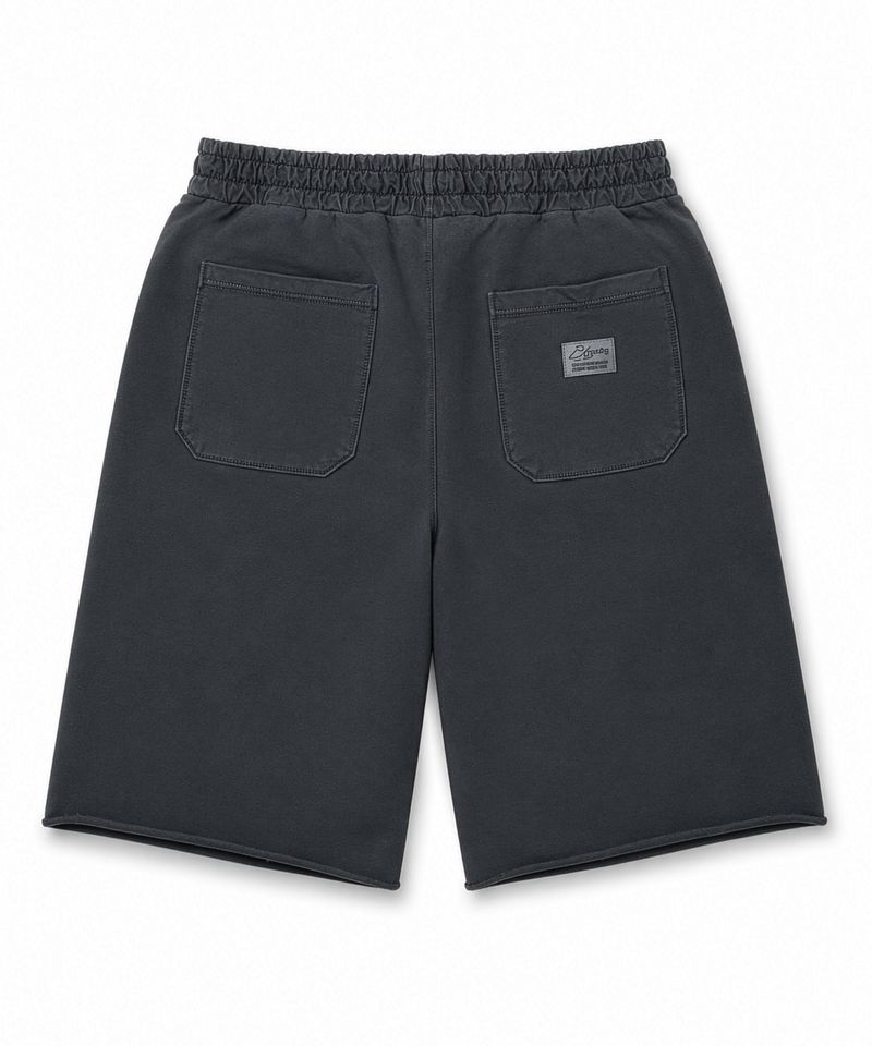 RAW-CUT PIGMENT BURMUDA PANTS CHARCOAL