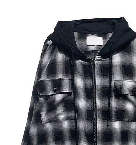 Philly loose fit checked hoodie jacket
