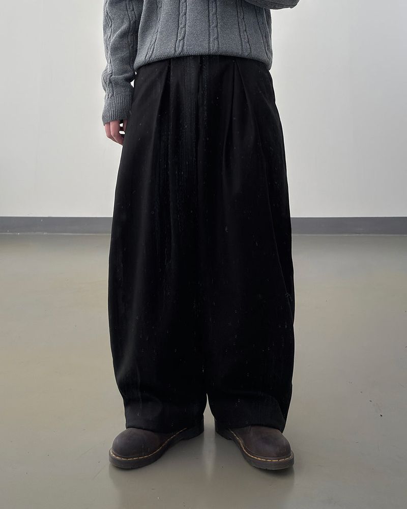 Tia Double-Pleat Wide Slacks