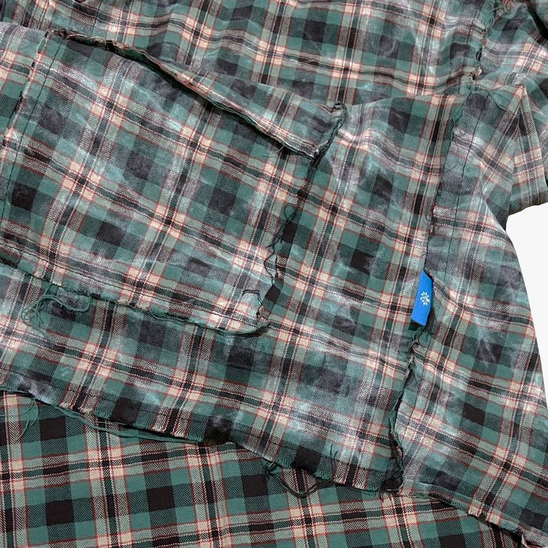 smoke wash check shirt_green