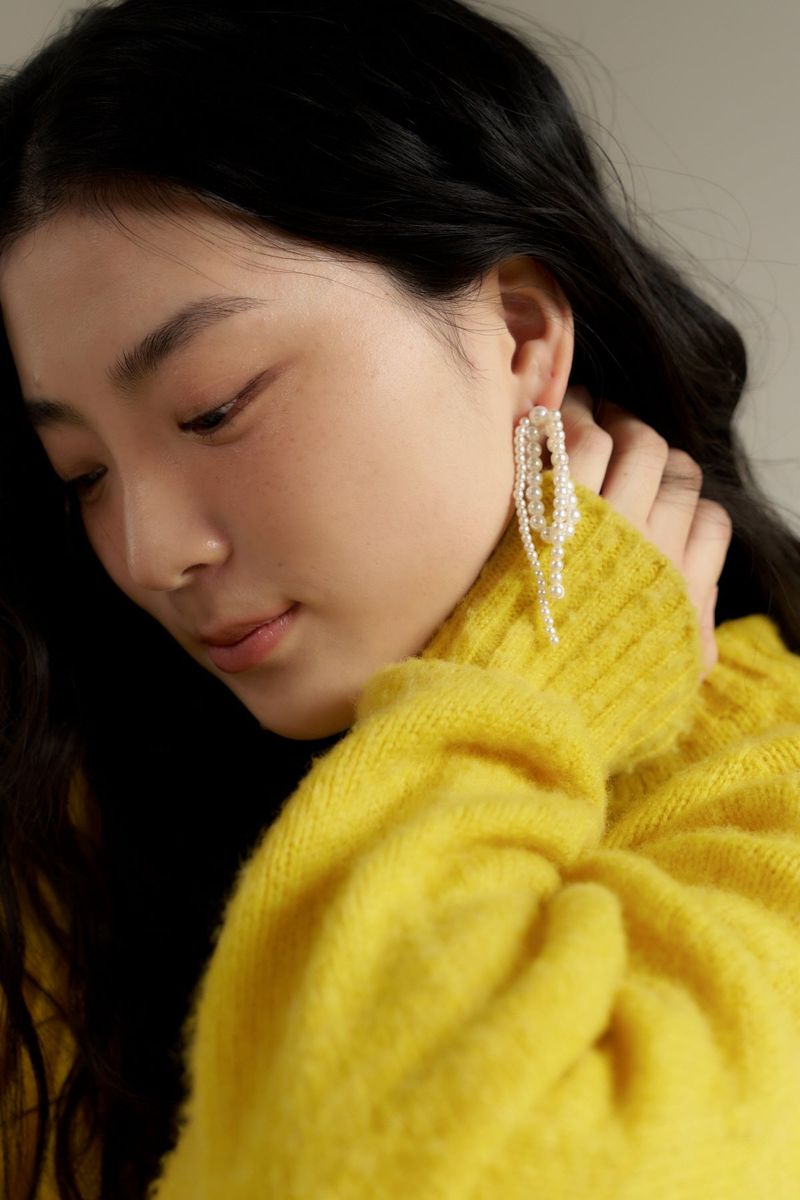 ribbon bow drop earring