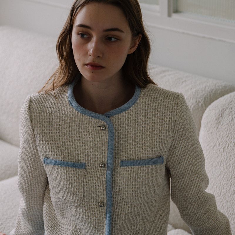 Coloration Tweed Jacket - Ivory