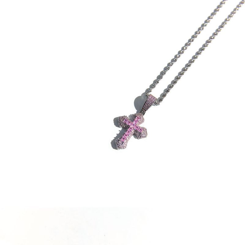 ZiRCONiUM CROSS ROPE CHAiN NECKLACE #111
