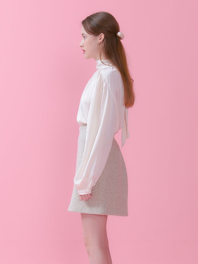 BACK TIE BLOUSE_CREAM