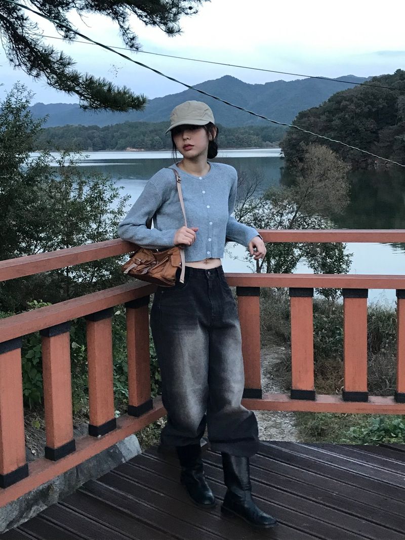 Plant wide denim pants