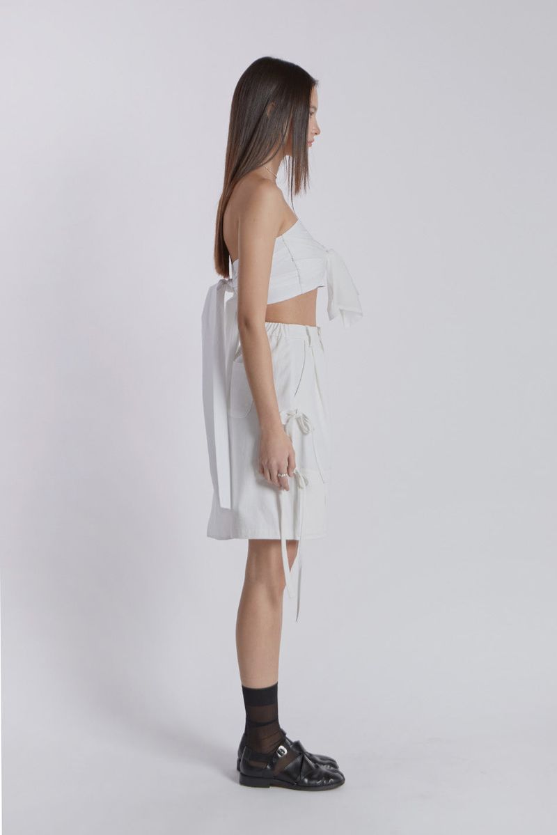 STRAP POCKET BERMUDA PANTS(WHITE)