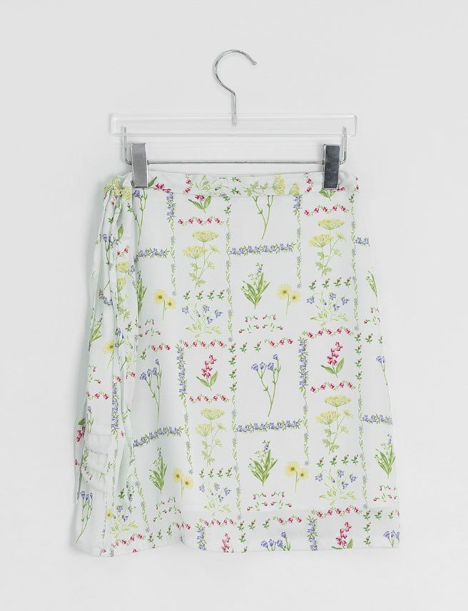 Hashita Flower Chiffon Mini Skirt