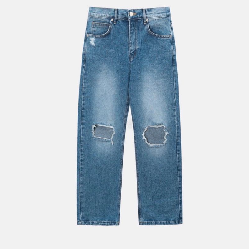 EASY DETROYED DENIM PANTS(2COLOR)