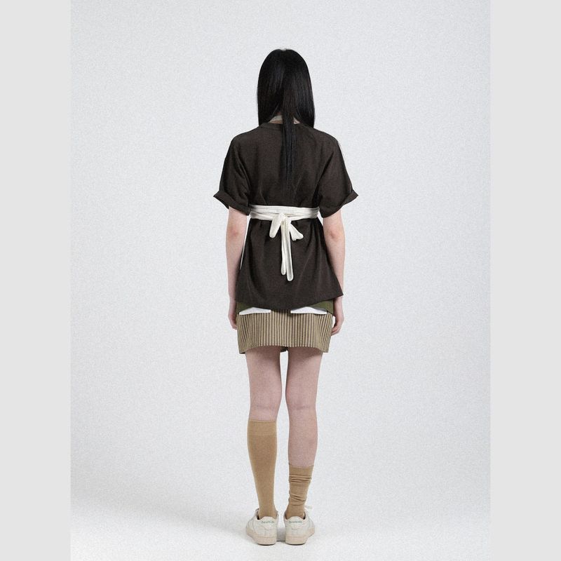 Halter Neck Sleeveless Shirt (White)