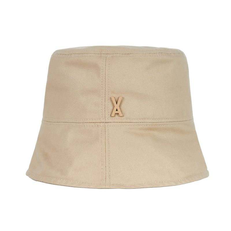 Stud Drop Over Fit Bucket Hat Beige