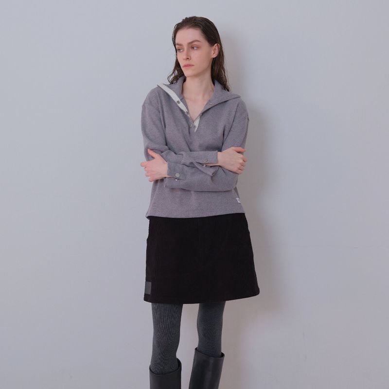 Melange Snap Knit Polar Tee