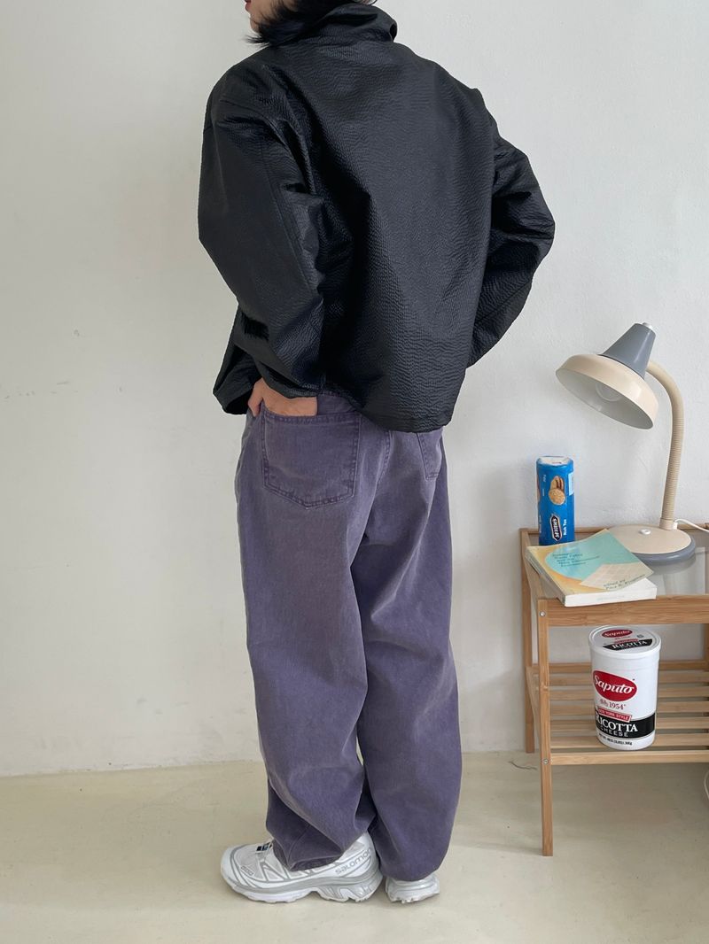 Lucid washing wide pants 