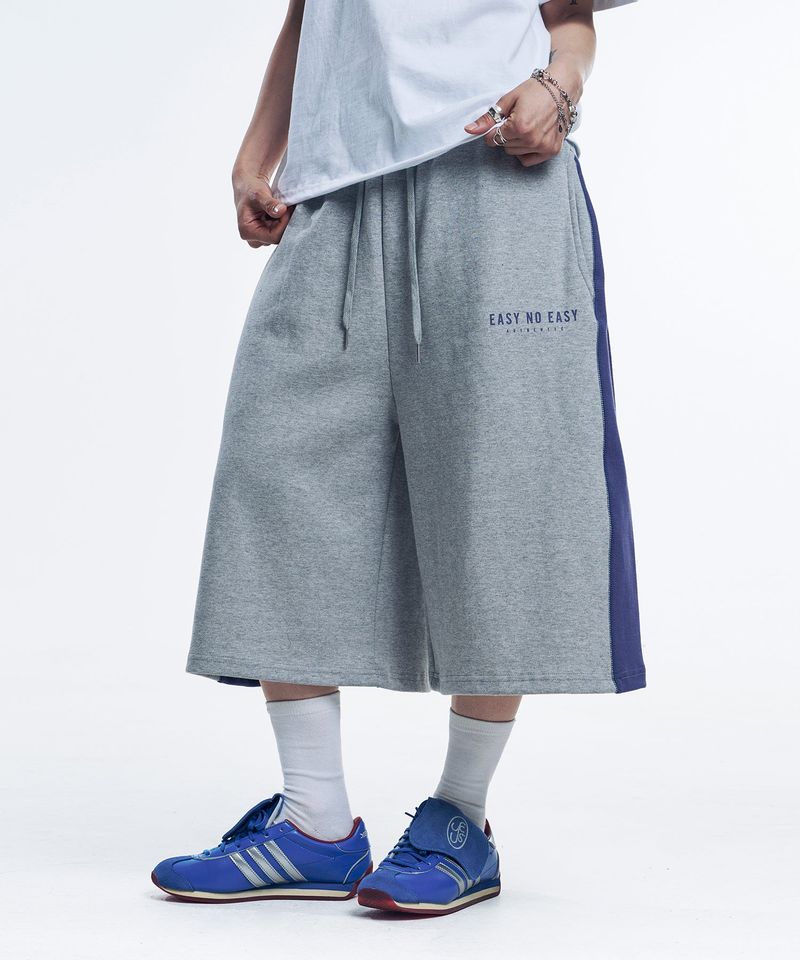 Track Color Bermuda Sweatpants - Gray